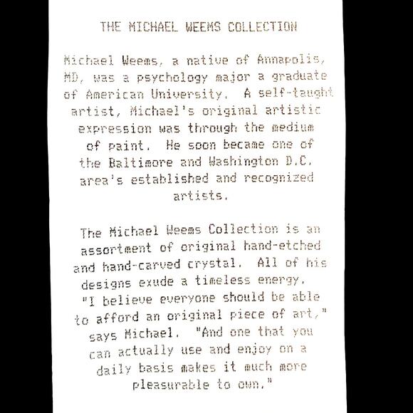 Michael Weems Etched Carved Crystal Elise Candy Dish Jar w/ Lid Maryland - Picture 6 of 6